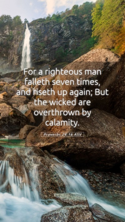 Picture 05 - Proverbs 24:16 ASV Mobile Phone Wallpaper - For a righteous man falleth seven times, and - Mobile Bible Verse Wallpaper