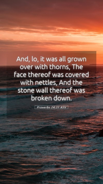 Picture 05 - Proverbs 24:31 ASV Mobile Phone Wallpaper - And, lo, it was all grown over with thorns, The - Mobile Bible Verse Wallpaper