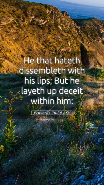 Picture 05 - Proverbs 26:24 ASV Mobile Phone Wallpaper - He that hateth dissembleth with his lips; But he - Mobile Bible Verse Wallpaper