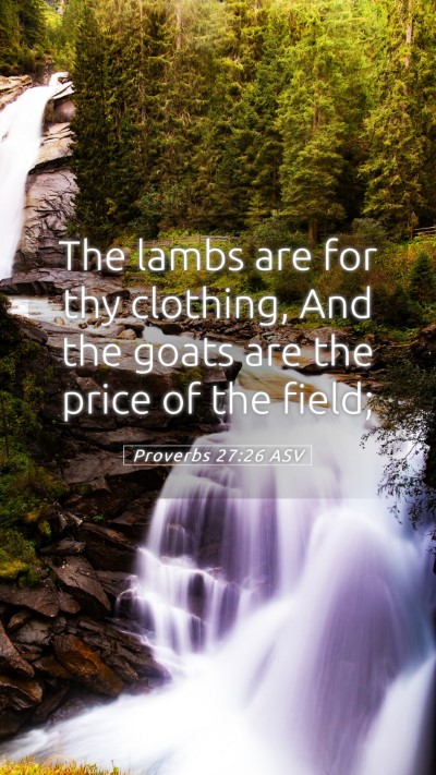 Picture 05 - Proverbs 27:26 ASV Mobile Phone Wallpaper - The lambs are for thy clothing, And the goats are - Mobile Bible Verse Wallpaper