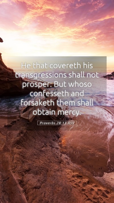 Picture 05 - Proverbs 28:13 ASV Mobile Phone Wallpaper - He that covereth his transgressions shall not - Mobile Bible Verse Wallpaper