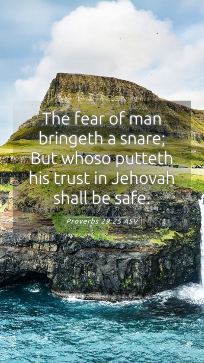 Picture 05 - Proverbs 29:25 ASV Mobile Phone Wallpaper - The fear of man bringeth a snare; But whoso - Mobile Bible Verse Wallpaper