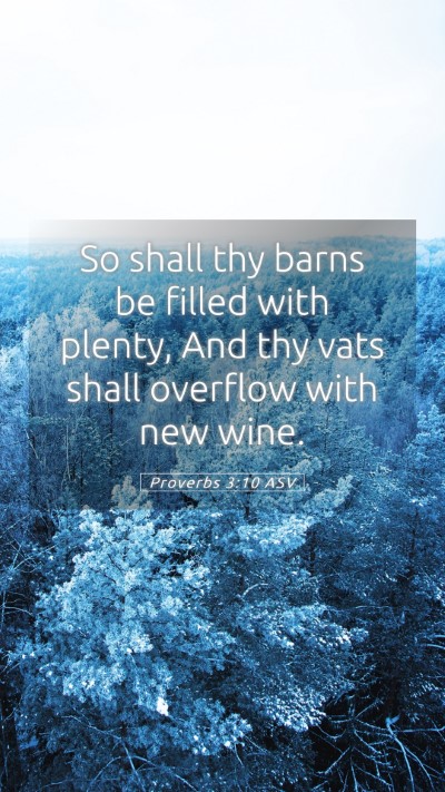 Picture 05 - Proverbs 3:10 ASV Mobile Phone Wallpaper - So shall thy barns be filled with plenty, And thy - Mobile Bible Verse Wallpaper