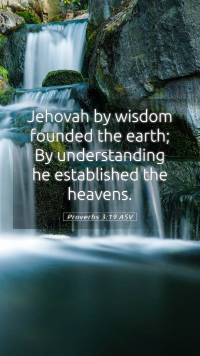 Picture 05 - Proverbs 3:19 ASV Mobile Phone Wallpaper - Jehovah by wisdom founded the earth; By - Mobile Bible Verse Wallpaper