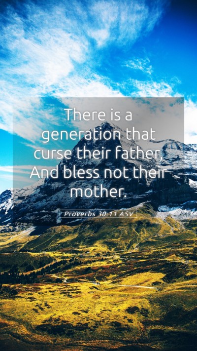Picture 05 - Proverbs 30:11 ASV Mobile Phone Wallpaper - There is a generation that curse their father, - Mobile Bible Verse Wallpaper