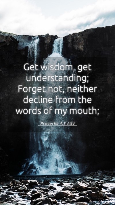 Picture 05 - Proverbs 4:5 ASV Mobile Phone Wallpaper - Get wisdom, get understanding; Forget not, - Mobile Bible Verse Wallpaper