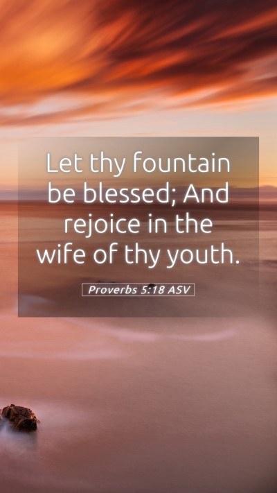 Picture 05 - Proverbs 5:18 ASV Mobile Phone Wallpaper - Let thy fountain be blessed; And rejoice in the - Mobile Bible Verse Wallpaper