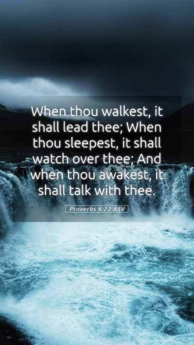 Picture 05 - Proverbs 6:22 ASV Mobile Phone Wallpaper - When thou walkest, it shall lead thee; When thou - Mobile Bible Verse Wallpaper