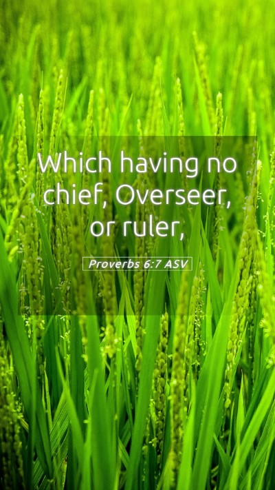 Picture 05 - Proverbs 6:7 ASV Mobile Phone Wallpaper - Which having no chief, Overseer, or - Mobile Bible Verse Wallpaper