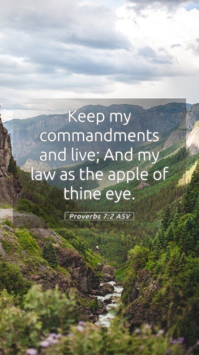 Picture 05 - Proverbs 7:2 ASV Mobile Phone Wallpaper - Keep my commandments and live; And my law as the - Mobile Bible Verse Wallpaper