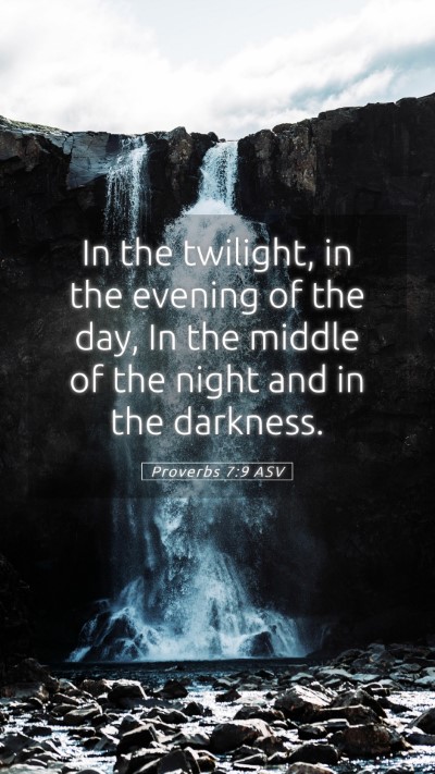 Picture 05 - Proverbs 7:9 ASV Mobile Phone Wallpaper - In the twilight, in the evening of the day, In - Mobile Bible Verse Wallpaper