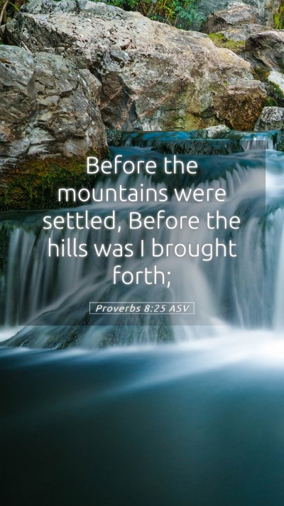 Picture 05 - Proverbs 8:25 ASV Mobile Phone Wallpaper - Before the mountains were settled, Before the - Mobile Bible Verse Wallpaper
