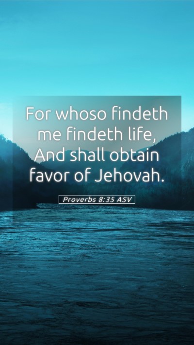 Picture 05 - Proverbs 8:35 ASV Mobile Phone Wallpaper - For whoso findeth me findeth life, And shall - Mobile Bible Verse Wallpaper