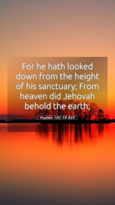Picture 05 - Psalms 102:19 ASV Mobile Phone Wallpaper - For he hath looked down from the height of his - Mobile Bible Verse Wallpaper