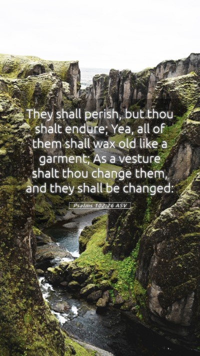 Picture 05 - Psalms 102:26 ASV Mobile Phone Wallpaper - They shall perish, but thou shalt endure; Yea, - Mobile Bible Verse Wallpaper