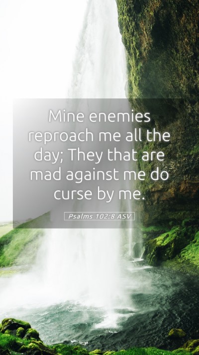 Picture 05 - Psalms 102:8 ASV Mobile Phone Wallpaper - Mine enemies reproach me all the day; They that - Mobile Bible Verse Wallpaper