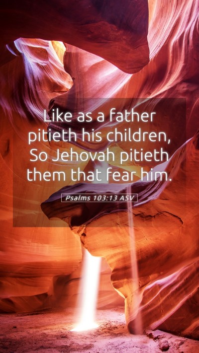 Picture 05 - Psalms 103:13 ASV Mobile Phone Wallpaper - Like as a father pitieth his children, So Jehovah - Mobile Bible Verse Wallpaper