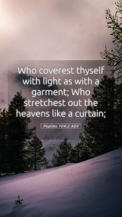 Picture 05 - Psalms 104:2 ASV Mobile Phone Wallpaper - Who coverest thyself with light as with a - Mobile Bible Verse Wallpaper