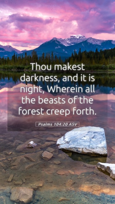 Picture 05 - Psalms 104:20 ASV Mobile Phone Wallpaper - Thou makest darkness, and it is night, Wherein - Mobile Bible Verse Wallpaper