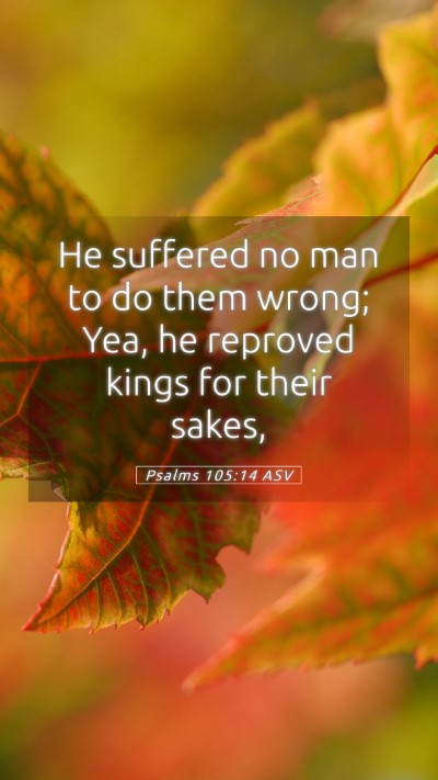 Picture 05 - Psalms 105:14 ASV Mobile Phone Wallpaper - He suffered no man to do them wrong; Yea, he - Mobile Bible Verse Wallpaper