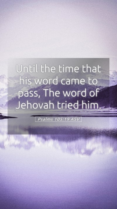 Picture 05 - Psalms 105:19 ASV Mobile Phone Wallpaper - Until the time that his word came to pass, The - Mobile Bible Verse Wallpaper
