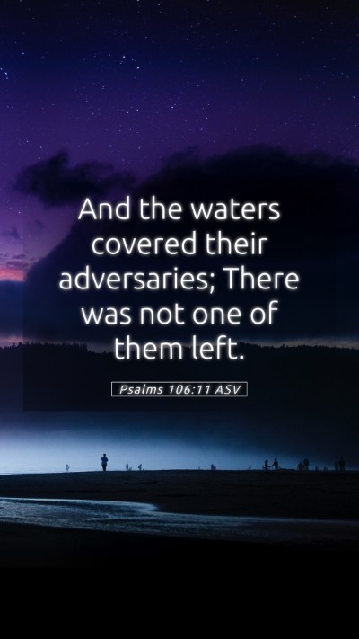 Picture 05 - Psalms 106:11 ASV Mobile Phone Wallpaper - And the waters covered their adversaries; There - Mobile Bible Verse Wallpaper