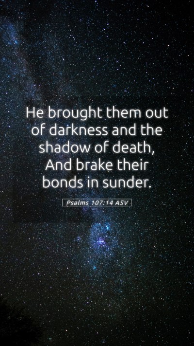 Picture 05 - Psalms 107:14 ASV Mobile Phone Wallpaper - He brought them out of darkness and the shadow of - Mobile Bible Verse Wallpaper