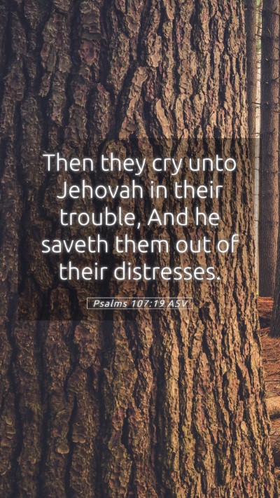 Picture 05 - Psalms 107:19 ASV Mobile Phone Wallpaper - Then they cry unto Jehovah in their trouble, And - Mobile Bible Verse Wallpaper