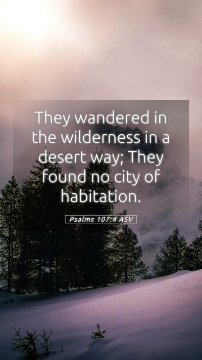 Picture 05 - Psalms 107:4 ASV Mobile Phone Wallpaper - They wandered in the wilderness in a desert way; - Mobile Bible Verse Wallpaper