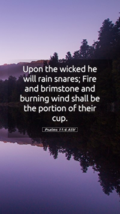 Picture 05 - Psalms 11:6 ASV Mobile Phone Wallpaper - Upon the wicked he will rain snares; Fire and - Mobile Bible Verse Wallpaper