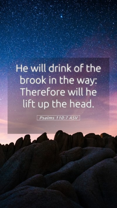Picture 05 - Psalms 110:7 ASV Mobile Phone Wallpaper - He will drink of the brook in the way: Therefore - Mobile Bible Verse Wallpaper