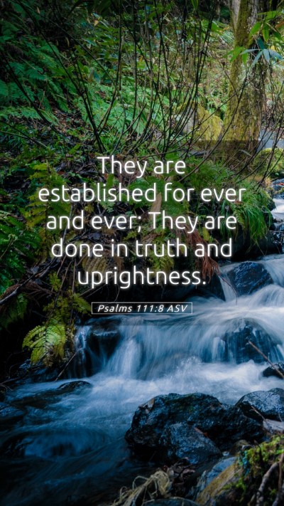 Picture 05 - Psalms 111:8 ASV Mobile Phone Wallpaper - They are established for ever and ever; They are - Mobile Bible Verse Wallpaper