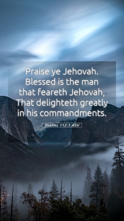 Picture 05 - Psalms 112:1 ASV Mobile Phone Wallpaper - Praise ye Jehovah. Blessed is the man that - Mobile Bible Verse Wallpaper