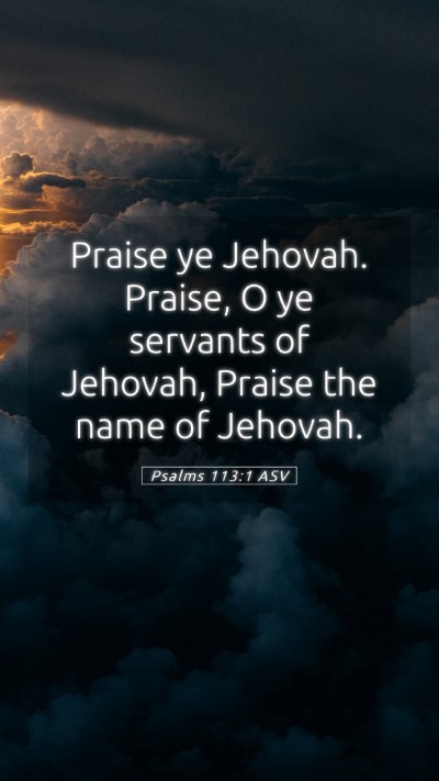 Picture 05 - Psalms 113:1 ASV Mobile Phone Wallpaper - Praise ye Jehovah. Praise, O ye servants of - Mobile Bible Verse Wallpaper