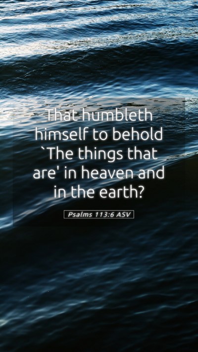 Picture 05 - Psalms 113:6 ASV Mobile Phone Wallpaper - That humbleth himself to behold `The things that - Mobile Bible Verse Wallpaper