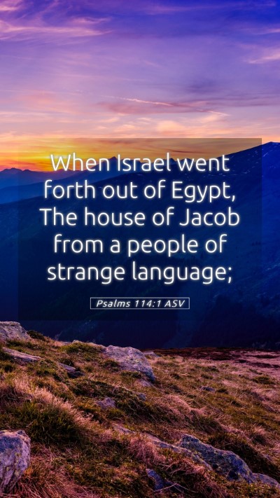 Picture 05 - Psalms 114:1 ASV Mobile Phone Wallpaper - When Israel went forth out of Egypt, The house of - Mobile Bible Verse Wallpaper