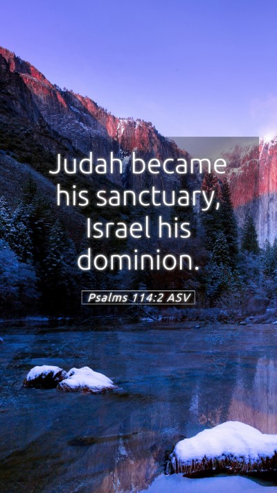 Picture 05 - Psalms 114:2 ASV Mobile Phone Wallpaper - Judah became his sanctuary, Israel his - Mobile Bible Verse Wallpaper