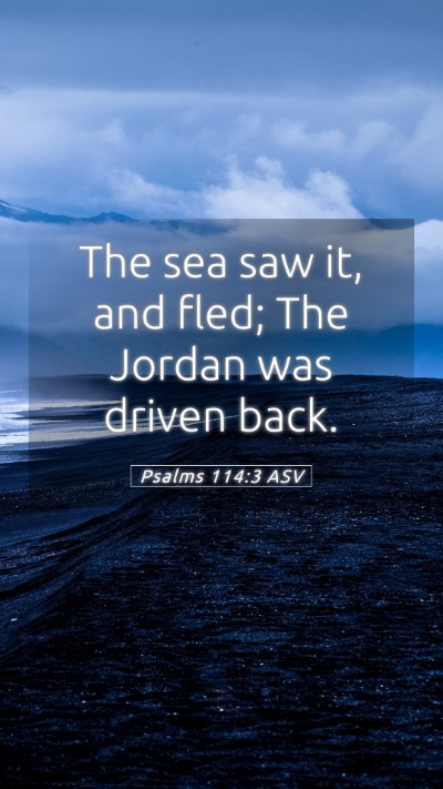 Picture 05 - Psalms 114:3 ASV Mobile Phone Wallpaper - The sea saw it, and fled; The Jordan was driven - Mobile Bible Verse Wallpaper