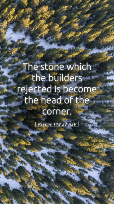Picture 05 - Psalms 118:22 ASV Mobile Phone Wallpaper - The stone which the builders rejected Is become - Mobile Bible Verse Wallpaper