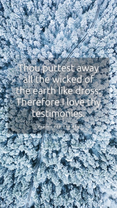 Picture 05 - Psalms 119:119 ASV Mobile Phone Wallpaper - Thou puttest away all the wicked of the earth - Mobile Bible Verse Wallpaper