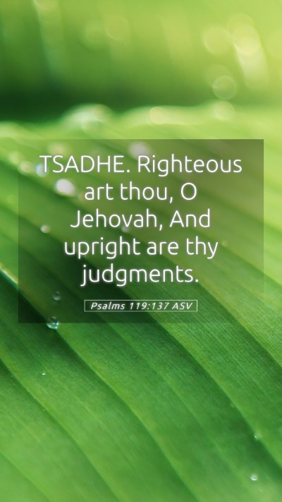 Picture 05 - Psalms 119:137 ASV Mobile Phone Wallpaper - TSADHE. Righteous art thou, O Jehovah, And - Mobile Bible Verse Wallpaper