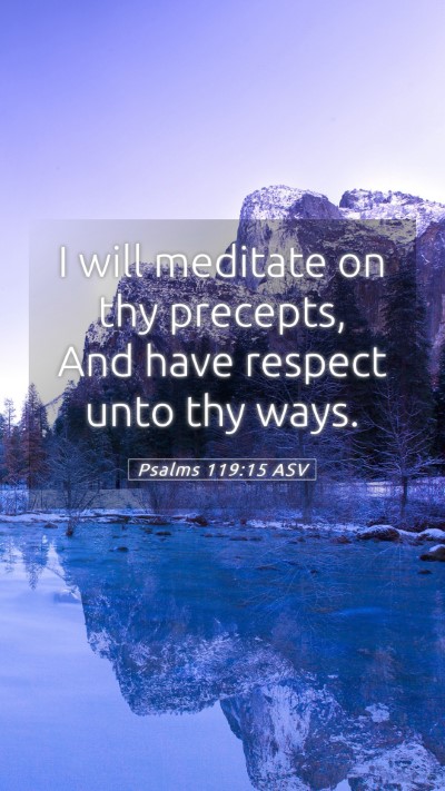 Picture 05 - Psalms 119:15 ASV Mobile Phone Wallpaper - I will meditate on thy precepts, And have respect - Mobile Bible Verse Wallpaper