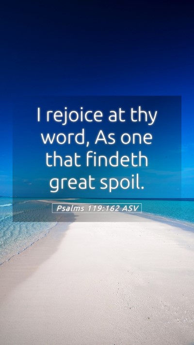 Picture 05 - Psalms 119:162 ASV Mobile Phone Wallpaper - I rejoice at thy word, As one that findeth great - Mobile Bible Verse Wallpaper