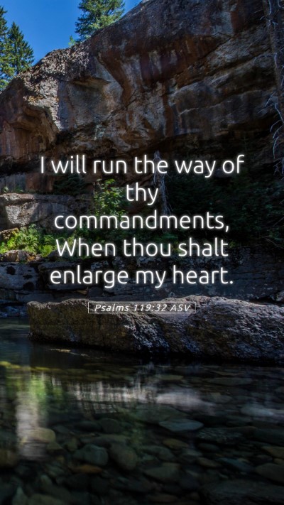 Picture 05 - Psalms 119:32 ASV Mobile Phone Wallpaper - I will run the way of thy commandments, When thou - Mobile Bible Verse Wallpaper