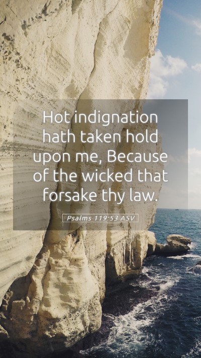 Picture 05 - Psalms 119:53 ASV Mobile Phone Wallpaper - Hot indignation hath taken hold upon me, Because - Mobile Bible Verse Wallpaper