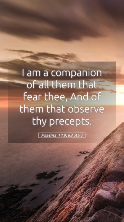 Picture 05 - Psalms 119:63 ASV Mobile Phone Wallpaper - I am a companion of all them that fear thee, And - Mobile Bible Verse Wallpaper