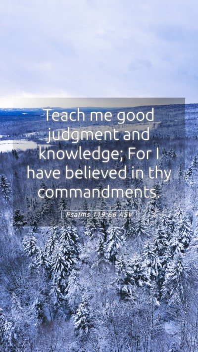 Picture 05 - Psalms 119:66 ASV Mobile Phone Wallpaper - Teach me good judgment and knowledge; For I have - Mobile Bible Verse Wallpaper