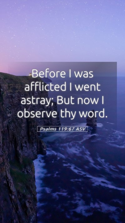 Picture 05 - Psalms 119:67 ASV Mobile Phone Wallpaper - Before I was afflicted I went astray; But now I - Mobile Bible Verse Wallpaper
