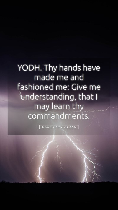 Picture 05 - Psalms 119:73 ASV Mobile Phone Wallpaper - YODH. Thy hands have made me and fashioned me: - Mobile Bible Verse Wallpaper