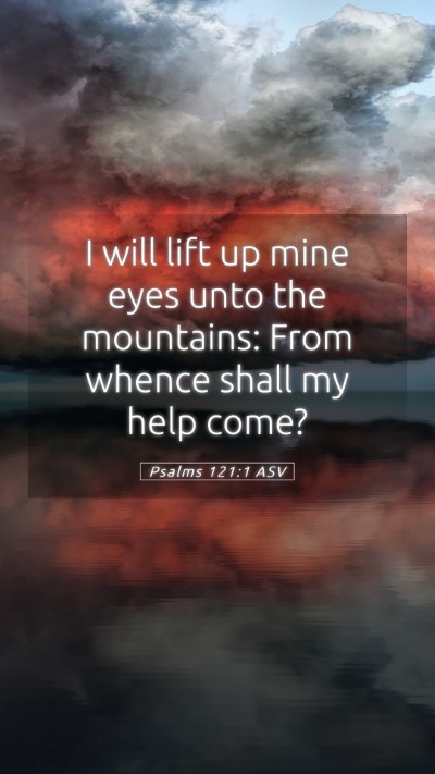 Picture 05 - Psalms 121:1 ASV Mobile Phone Wallpaper - I will lift up mine eyes unto the mountains: From - Mobile Bible Verse Wallpaper